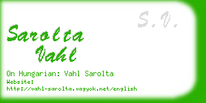 sarolta vahl business card